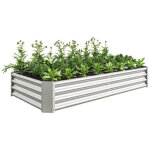 Carr� potager sur�lev� en m�tal galvanis� 180 x 90 x 30 cm, bac potager robuste antirouille, t�le d'acier ...
