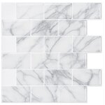 Carrelage autocollant 3d pour dosseret de cuisine, salle de bain et salon, 12 x 12 , marbre gris, 10 ... Carrelage autocollant 3d pour dosseret de cuisine, salle de bain et salon, 12 x 12 , marbre gris, 10 ...