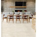 Carrelage d'int�rieur imitation b�ton - s�rie tecnik - dimensions : 45 x 45 cm - ivory