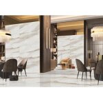 Carrelage rectifi� 60x120 cm mod�le mauritlus white brillant - paquet de 1. 44 m2