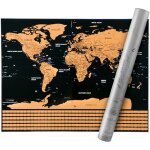 Carte du monde � gratter, affiche interactive, atlas de voyage, d�coration, grand cadeau de luxe
