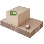 Pack and move - lot 20 cartons d�m�nagement seconde main - 57 x 39 x 34 cm - cartons r�employ�s - seconde ...