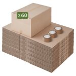 Pack and move - lot 60 cartons d�m�nagement seconde main - 57 x 39 x 34 cm - cartons r�employ�s - seconde ...