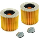 Cartouche filtrante , lot de 2 filtres pour aspirateur krcher, compatible avec les modles krcher wd3 ...