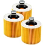 Cartouche filtrante , lot de 3 filtres pour aspirateur krcher, compatible avec les modles krcher wd3 ...