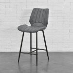 [en. casa] - lot de 2 tabourets de bar stersund 103 x 47 x 51 cm similicuir gris fonc