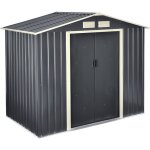 [en. casa] - abri de jardin 213x127x185 cm toit  pignon tles en acier galvanises gris fonc
