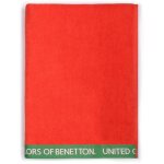 Casa benetton 100 % coton 380 g serviette de plage velours (90x160 cm) rouge