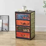 [en. casa] - commode goslar avec 4 tiroirs 66 x 40 x 30 cm multicolore