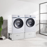 Double socle heyen avec tiroir pour lave - linges sche - linges 127 x 54 x 31 cm [en. casa]