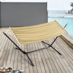 [en. casa] - hamac avec cadre surte 200 x 100 cm noir beige