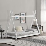 [en. casa] - lit de tipi pour enfant onejda blanc mat 200 x 90 cm