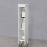 [en. casa] - meuble colonne brcke pour salle de bain  3 niveaux 80 x 17 x 17 cm blanc
