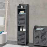 Meuble colonne pour salle de bain mora 135 x 32 x 32 cm gris fonc [en. casa]