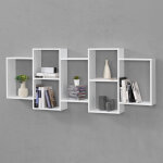 [en. casa] - meuble mural jessheim 161 x 18 x 65 cm blanc mat laqu