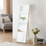 [en. casa] - miroir sur pied barletta psych� inclinable 150 x 35 cm dor�