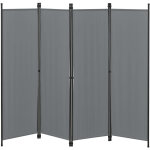 [en. casa] - paravent de confidentialit  4 panneaux huesca 171 x 200 cm gris fonc