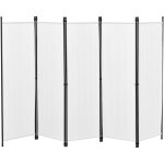 [en. casa] - paravent de confidentialit  5 panneaux huesca 171 x 250 cm blanc