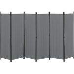 [en. casa] - paravent de confidentialit� � 6 panneaux huesca 171 x 300 cm gris fonc�