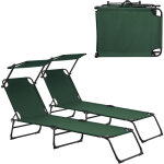 Casa. pro - lot de 2 transats lomeda vert fonc�