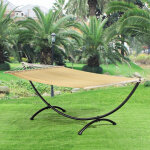 Hamac avec structure kunglv capacit jusqu' 200 kg 200 / 220 x 150 cm beige [ casa. pro