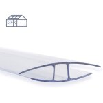 Connecteur pour plaques alvolaires en polycarbonate profil en h 4 mm 121 cm de longueur