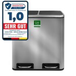 Casa pura - poubelle de cuisine f�lix, acier inox, 2 compartiments de 15 litres (30 litres)