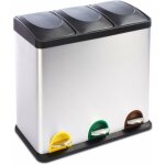 Casa pura - poubelle tri s�lectif brandon, poubelle tri s�lectif � p�dale, acier inoxydable, 3 bacs, ...