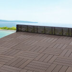 [en. casa] - set de 11 dalles de jardin schramberg en bois composite 1m 30 x 30 x 2, 2 cm marron fonc ...