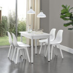 [en. casa] set de 2 chaises design chaise de cuisine chaise de salle  manger plastique blanc 83 x 54 ...