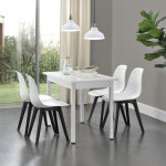 [en. casa] set de 2 chaises design chaise de cuisine chaise de salle  manger plastique blanc et noir ...