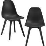 [en. casa] - set de 2 chaises design chaise de cuisine chaise de salle  manger plastique noir 83 x 54 ...