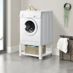 [en. casa] - socle avec tagre pour machine  laver 63 x 54 x 31 cm blanc