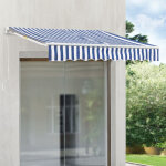 Store banne bitonto avec manivelle 250 x 200 cm bleu blanc [en. casa]