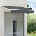 [en. casa] - store banne bitonto avec manivelle 350 x 250 cm gris fonc