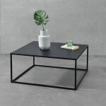 Table basse carr�e lebus 38 x 85 x 85 cm noir mat [en. casa]