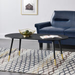 [en. casa] - table basse fontana 47 x 120 x 60 cm noir mat laqu� laiton