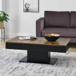 [en. casa] - table basse l�nen 40 x 110 x 60 cm effet bois noir