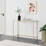 Table console pour salon alajrvi en verre 100 x 35 x 80 cm dor [en. casa]