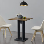 [en. casa] - table  manger carre lindesnes 65 x 65 x 78 cm effet noyer noir