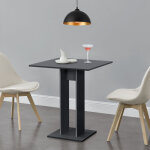 [en. casa] - table  manger carre lindesnes 65 x 65 x 78 cm gris fonc mat