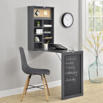 Table murale pliable mdf 156 x 50 x 91, 5 cm gris fonc [en. casa]