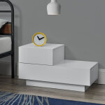 [en. casa] - table de nuit sebokeng petit tiroir ct gauche 38 x 70 x 35 cm blanc mat