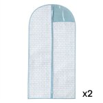 Cas�me - 2 housses pour v�tement blanc et bleu - h120 cm - blanc