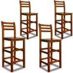 4x tabourets de bar 75 cm chaises haute de bar en bois avec dossier repose - pieds tabouret de bistrot ... 4x tabourets de bar 75 cm chaises haute de bar en bois avec dossier repose - pieds tabouret de bistrot ...