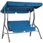 Balancelle de jardin avec toit rglable max. 200kg cadre acier couleur au choix bleu
