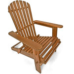 Casaira chaise longue transat adirondack en bois d'acacia bain de soleil sige de jardin pliable extrieur ...