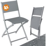 Casaria - chaise de jardin pliante gris max 130kg r�sistante 46x52x80cm chaise pliante balcon terrasse ...