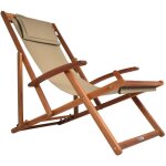 Casaria chaise longue pliante en bois chaise de plage 3 positions chilienne transat jardin exterieur ...