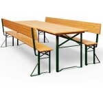 Casaria ensemble table et bancs pliants en bois 170 cm avec dossiers amovibles 8 personnes salon de ...